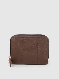 Hidesign Women Brown Leather Zip Around Wallet
