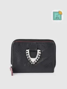 Hidesign Women Black Leather Two Fold Wallet