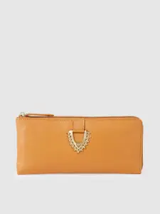 Hidesign Women Mustard Leather Zip Around Wallet