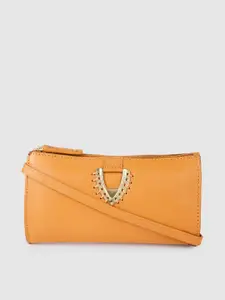 Hidesign Women Mustard Leather Zip Around Wallet