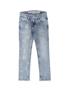 Pepe Jeans Boys Slim Fit Mildly Distressed Heavy Fade Jeans