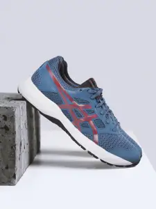 ASICS Men Blue & Red Woven Design Gel-Contend 5B Running Shoes