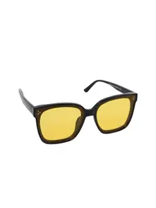 Aeropostale Women Yellow Lens & Black Butterfly Sunglasses with Polarised and UV Protected Lens