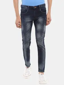 V-Mart Men Blue Slash Knee Heavy Fade Jeans