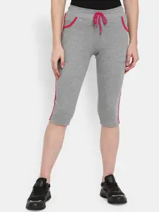 V-Mart Women Grey Melange Sports Shorts