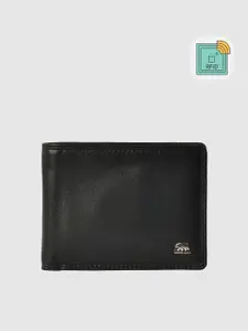 BROWN BEAR Men Black Leather Two Fold Wallet