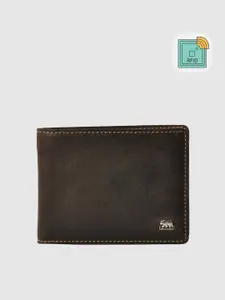 BROWN BEAR Men Brown Leather Two Fold Wallet