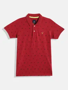 Allen Solly Junior Boys Leaf Printed Polo Collar T-shirt