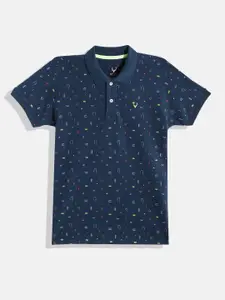 Allen Solly Junior Boys Geometric Printed Polo Collar T-shirt