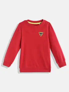 Allen Solly Junior Boys Red Solid Sweatshirt
