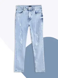 Allen Solly Junior Boys Blue Mid Rise Mildly Distress Light Fade Stretchable Jeans
