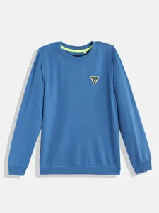 Allen Solly Junior Boys Blue Solid Sweatshirt