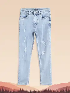 Allen Solly Junior Boys Blue Mid Rise Mildly Distress Light Fade Stretchable Jeans