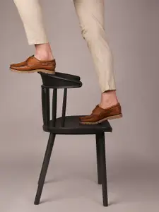 Buckaroo Men Tan Textured Vegan Leather Derbys