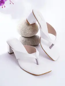 Cogner White Party Block Sandals with Bows