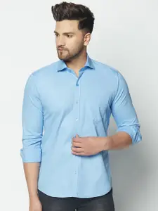 JOLLY'S Men Blue Straight Casual Shirt