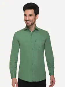 JOLLY'S Men Olive Green Straight Casual Shirt