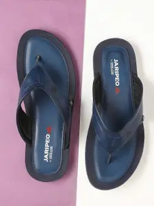 Buckaroo Men Navy Blue Solid Vegan Leather Comfort Sandals