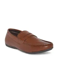 BYFORD by Pantaloons Men Tan Brown Textured Slip-On Formal Shoes