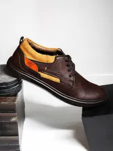 Buckaroo Men Brown Jaripeo Vegan Leather Derby Shoes