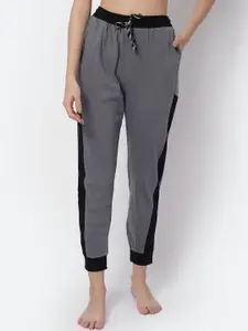 Claura Women Grey Solid Cotton Lounge Pants
