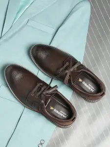 Buckaroo Men Brown Perforations Vegan Leather Derbys