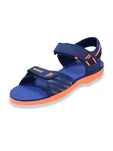 Sparx Men Navy Blue & Orange Sports Sandals