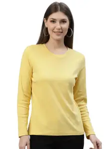 Nimble Women Yellow High Neck T-shirt