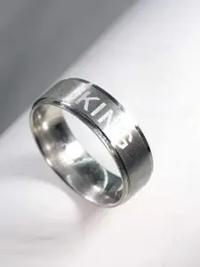 OOMPH Men Silver  Stainless Steel Handcrafted Finger Ring