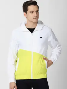Peter England Casuals Men White Colourblocked Sporty Jacket