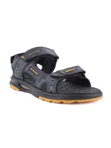 Sparx Men Black & Gold-Toned Sports Sandals
