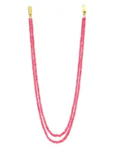 Runjhun Gold-Toned & Pink Brass Gold-Plated Necklace