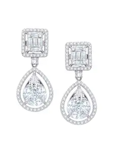 ANAYRA White Circular Drop Earrings