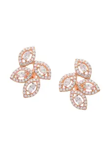 ANAYRA White Circular Studs Earrings