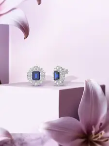 ANAYRA White Circular Studs Earrings