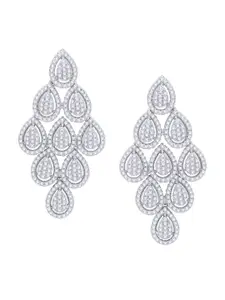 ANAYRA White Circular Drop Earrings