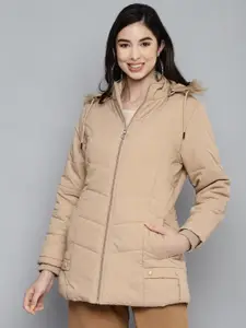 Foreign Culture By Fort Collins Foreign Culture By Fort Collins Women Beige Parka Jacket with Detachable hood