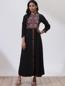Lakshita Black Floral Maxi Dress