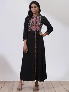 Lakshita Black Floral Maxi Dress
