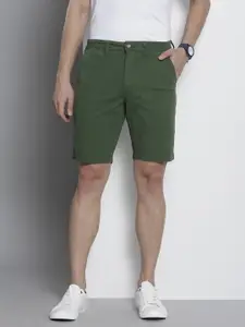Nautica Men Green Solid Slim Fit Mid-Rise Regular Shorts