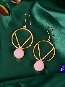 Silvermerc Designs Gold-Toned Circular Drop Earrings