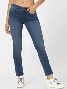 ONLY Women Blue Skinny Fit Light Fade Jeans