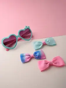 Toniq Kids Girls Pink & Blue 3-Pieces Hair Accessory Set with Sunglasses
