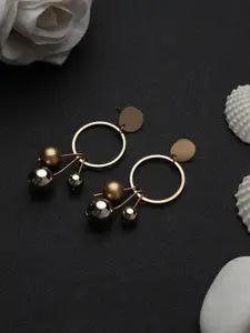 Mali Fionna Gold-Toned Contemporary Drop Earrings