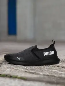 Puma Men Charcoal Grey Melange Turf Slip-On Regular Running Shoes