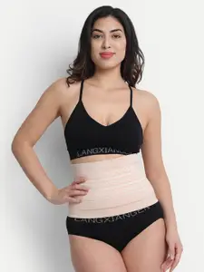 Gopalvilla Women Beige Textured Tummy & Thigh Shapewear