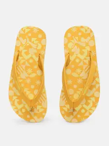 Puma Women Yellow Printed Blush Thong Flip-Flops