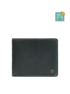 Eske Men Green & Brown Leather Two Fold Wallet