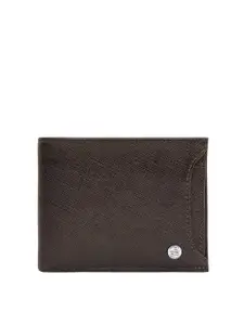 Eske Men Brown Leather Two Fold Wallet