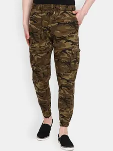 V-Mart Men Khaki & Black Camouflage Printed Joggers